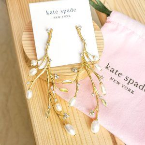Kate Spade Brilliant Branches Gold Statement Earrings